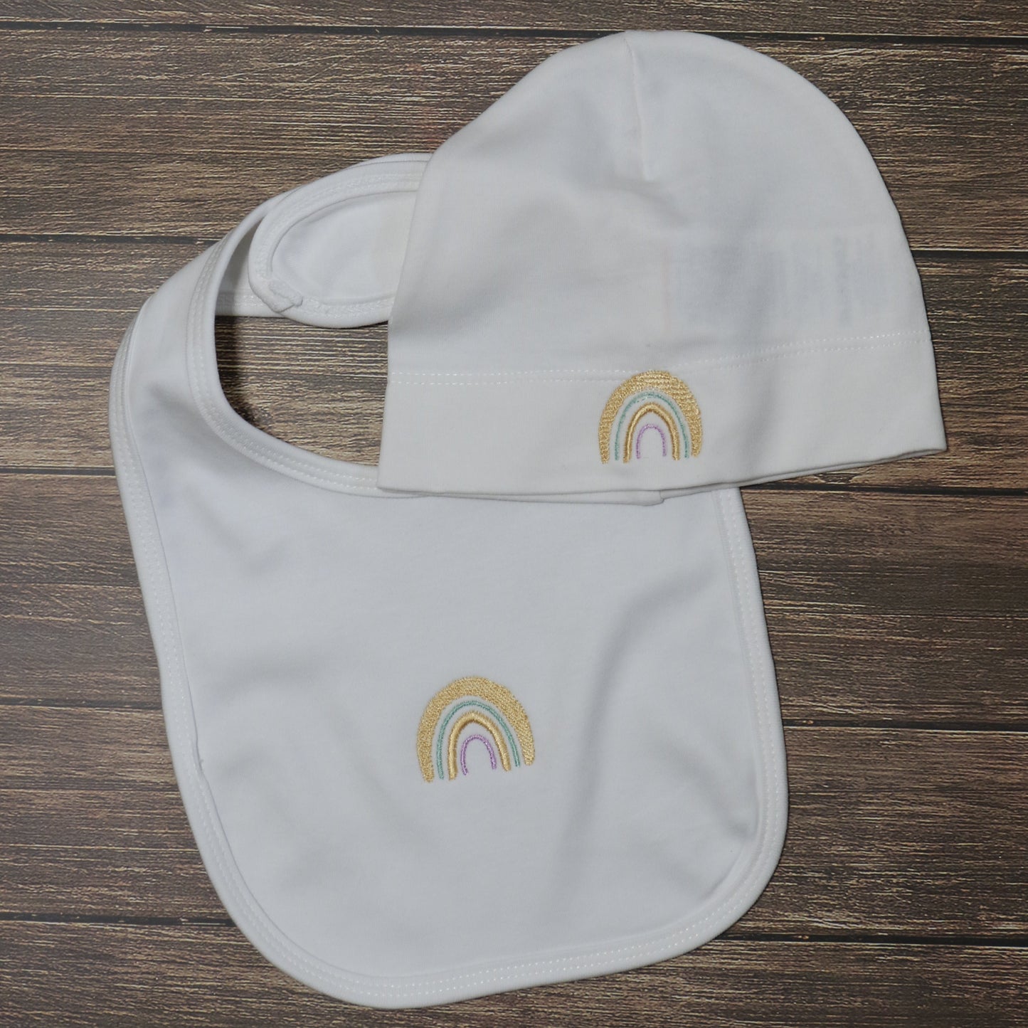 Rainbow Hat & Bib set