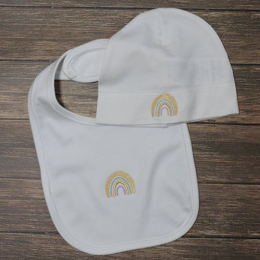 Rainbow Hat & Bib set